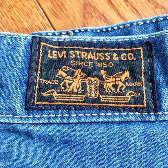 Vtg 70s Levi's High Waisted Orange Tab Denim Skirt - Picture 9 of 12